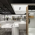 Modern Clothing Store Interior With Display Racks Fitting Mirrors Cashier Counter And Lighting Design