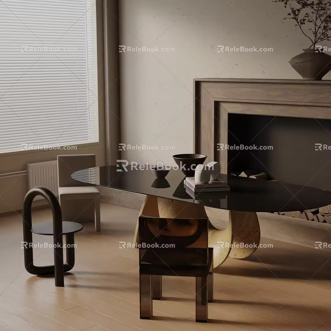 Modern table combination 3d model