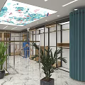 Modern Clothing Store Interior With Display Racks Mannequin And Marble Flooring