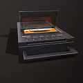 Vintage Black Cassette Tape Player Featuring Transparent Lid Inserted Cassette And Control Buttons