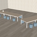 Modern style kindergarten children's table and chair combination 3d model