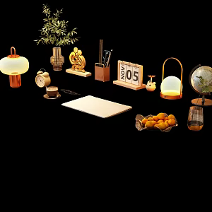 Modern ornaments desktop ornaments combination 3d model