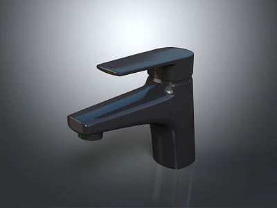 Black Modern Bathroom Faucet With Single Handle And Sleek Design 3d model
