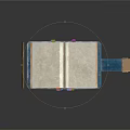 Wooden Frame With Open Book And Blue Strap Connected To USB Drive