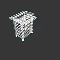Red Mobile Tool Cart With Multiple Storage Drawers For Hardware Tools 3d model