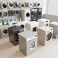 Various Modern Washing Machines In Different Styles And Colors Displayed In Showroom