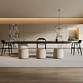 -Ji Feng Big Board Table Tea Table and Chair Combination Tea Table Tea Table Tea Room Tea Table 3d model