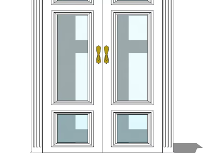 Elegant Wine Cabinet With Double Glass Doors Gold Handles And White Decorative Frame 3d model
