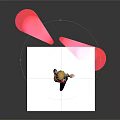 Blonde Female Character And Mythical Creature Standing On Glowing White Platform With Pink Light Beams Red Top Black Boots