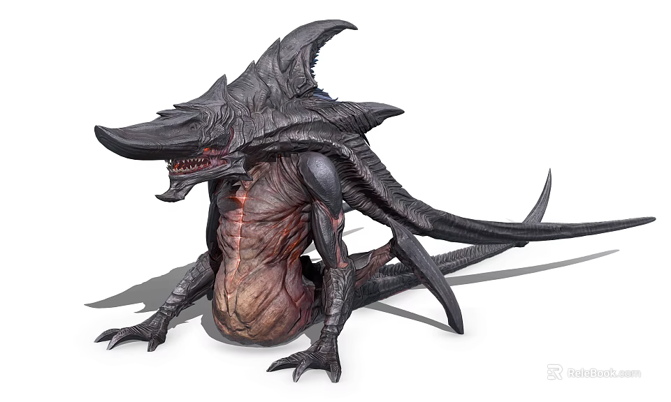 Dark Monstrous Creature Character For Game And Movie 3d model 