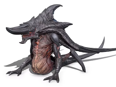 Dark Monstrous Creature Character For Game And Movie 3d model