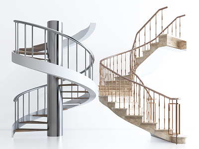 modern revolving staircase 3d model