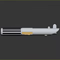 Lightsaber Weapon with Silver Black Gold Metal Design Button and Reflective Surface 3d model