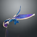 Blue And Purple Fantasy Game Movie Character With Detailed Wings And Decorative Body Features