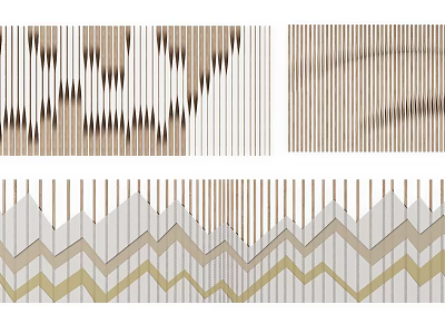 Modern Geometric Pattern Design With Chevron Stripes And Textile Elements 3d model