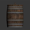 Vintage Style Wooden Barrel Decorative Ornament Set With Metal Hoops Lid And Handle