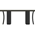 Sleek Modern Dining Table With Light Gray Surface And Black Curved Metal Legs Design