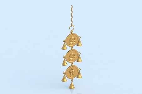 Wind Bell Hanging Ornament 3d model