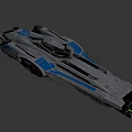 Futuristic Fighter Jet with Sleek Aerodynamic Design Blue Silver Color and Advanced Features 3d model
