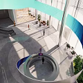 Exhibition reception hall tooling space digital art 3d model