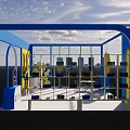 Lang Sheng Pharmaceutical Storefront With Blue Yellow Arched Doorways And Display Area