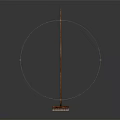 Wooden Broom with Long Handle and Brush Head on Dark Background
