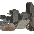 Modern Stone Landscape Stone Gravel Pebbles 3d model