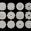 Various Decorative Ceiling Medallions With Ornate Patterns And Designs 3d model