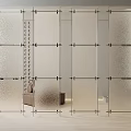 medieval minimalist glass screen partition metal partition acrylic partition optical axis component 3d model