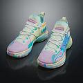 Multicolored Running Shoes With Lightweight Breathable Mesh Upper And Modern Design