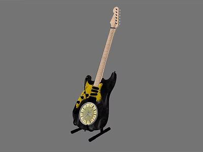 Creative Musical Instruments and Art Supplies Display with Drawing Tools and Paints 3d model