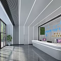 Modern Government Service Hall Interior With Spacious Layout Front Desk And Glass Windows