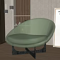 Transparent Acrylic Leisure Chair With Curved Design And Black Metal Base In Modern Living Room