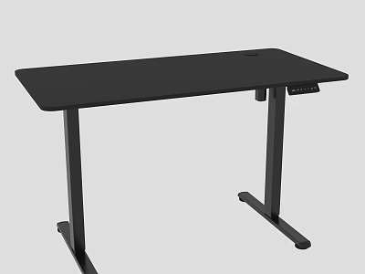 Black Adjustable Functional Desk With Metal Frame For Home Office Use 3d model