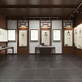 Traditional Rural History Exhibition Hall With Wall Portraits And Paintings