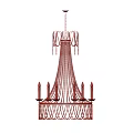 Elegant Golden Frame Chandelier With Crystal Beads And Candle Shaped Lights