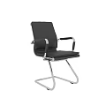 Modern Brown Leather Office Table Chair Set With Metal Frame And Chrome Armrests