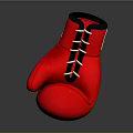 Red Boxing Glove With Black Trim And White Laces For Daily Use
