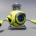 Yellow Spherical Play Equipment with Transparent Top Large Eyes Extended Arms and Metal Stand