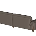 Modern Beige Two Seater Leather Sofa With Wooden Legs And Checkered Pillow
