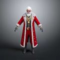 Luxurious Red Robe Character With White Beard Sunglasses Golden Accessories And Fur Trim