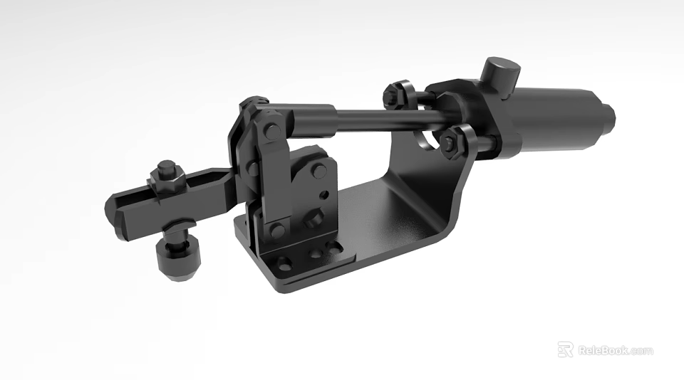 Industrial Equipment Metal Bracket with Adjustable Components and Bolt Fixings 3d model 