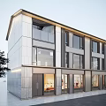 Modern Townhouse Exterior Design Featuring Large Glass Windows And Water Reflection