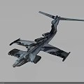 Camouflage Painted Aircraft 3D Model Display With Unique Wing And Tail Design