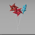 Red And Blue Sequined Windmill Decor Accent Furniture On Black Background