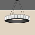 Modern Circular Chandelier With Cylindrical White Shades And Metal Frame Hanging