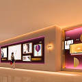 Elegant Costume Jewelry Store Interior With Gold Counters And Lighting Design