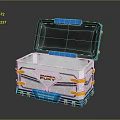 Durable Storage Box with Transparent Lid Blue Silver Yellow PURO Modern Design for Home
