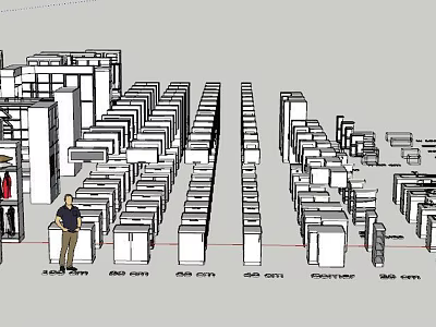 Modern Partition Design With Various Sizes And Neat Arrangement Layout Structure 3d model