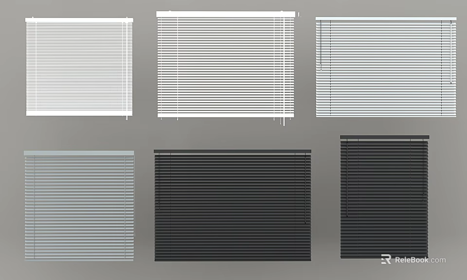 Modern Window Blinds In Multiple Colors And Styles For Home Window Decoration 3d model
